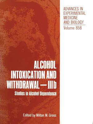 cover image of Alcohol Intoxication and Withdrawal--IIIb